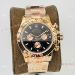 Swiss Grade Copy Rolex Daytona Rose Gold VR 7750 Rose Gold Black Dial Watch 40 mm